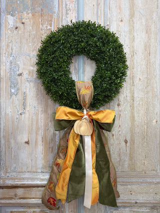 Fall Bow Sash: Floral Leaves
