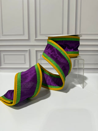 Mardi Gras Dupioni Piping Wired Edge Ribbon