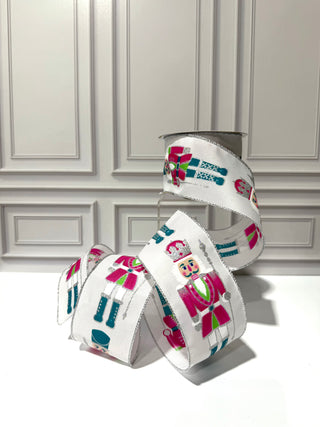 Toy Soldier Turquoise Fun Wired Edge Ribbon