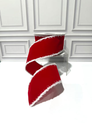 Velvet Snowy Edge Wired Edge Ribbon