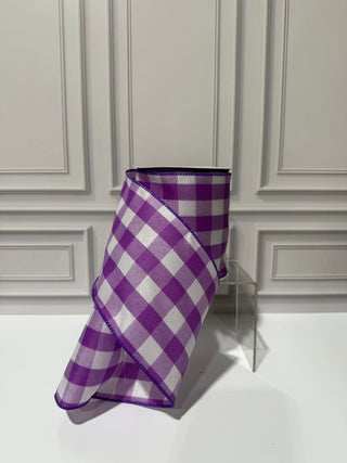 Celine Check Plaid Twill Wired Edge Ribbon