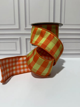 Dupioni Tierra Check Gingham Backed Deluxe Wired Edge Ribbon
