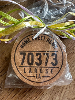 Zip Code and City Cork Coasters