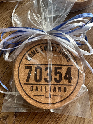 Zip Code and City Cork Coasters