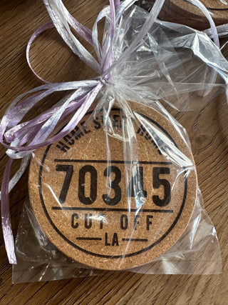 Zip Code and City Cork Coasters