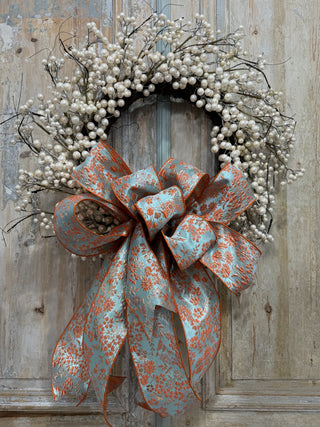 Pearl Wreath with Metallic Bow