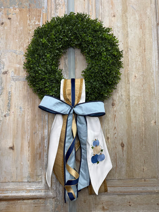 Blue Pumpkin Wreath Sash