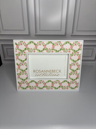 4x6 Frame- Garden Party Coral And Green Flower Trellis
