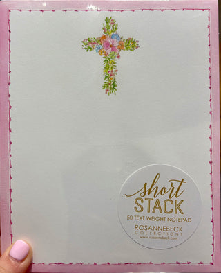 Pink Floral Cross Note Pad
