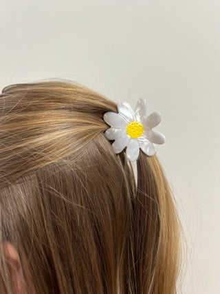 Kid's Flower White and Yellow Hair Clip