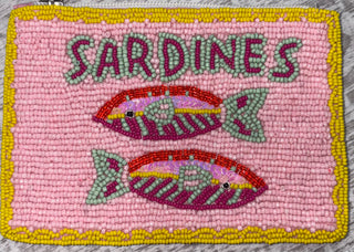Sardines Beaded Coin Wallet