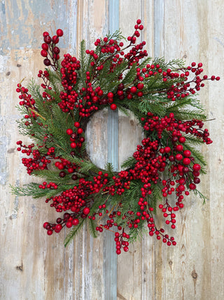 24" Berry Pine Wreath