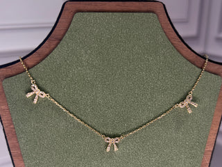 The Holiday Bow Clear Necklace