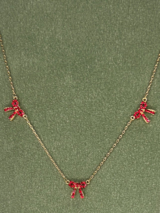 The Holiday Bow Red Necklace