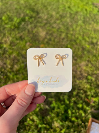 Gold Knot Bow Earrings