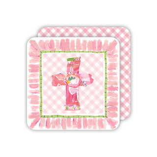 Pink Cross Square Coaster