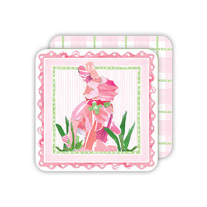 Pink Bunny Die-Cut Coaster