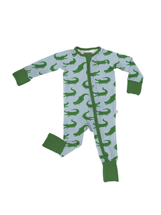 Long Sleeve Zip PJ- Blue Alligators