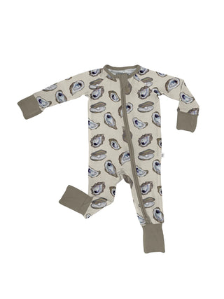 Long Sleeve Zip PJs - Oysters