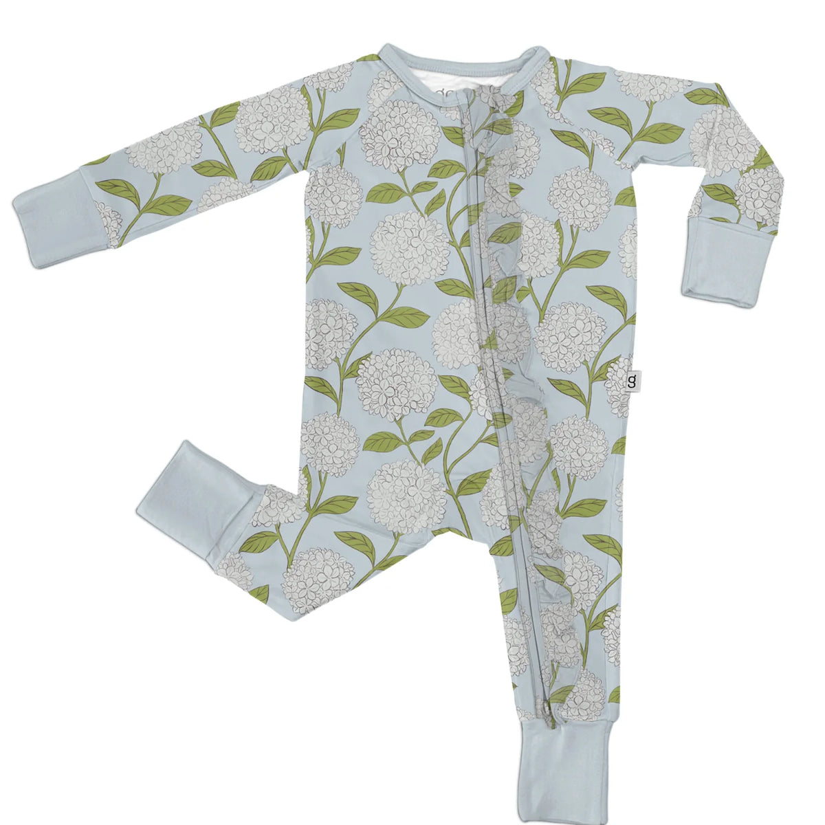 Long Sleeve Zip PJ- Hydrangeas – Papillon Parties and Gifts