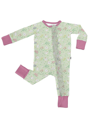 Long Sleeve Zip PJ- Spring Chicken