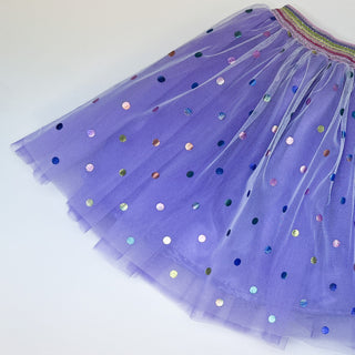 Lilac Tutu with Rainbow Dots