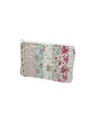 Lynette Patchwork Stripe Quilted Makeup Bag