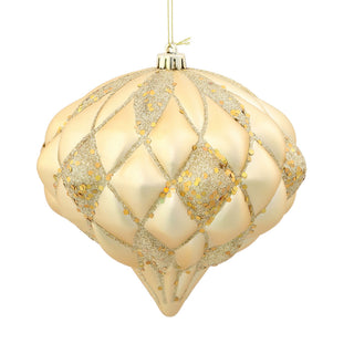 Gold Matte/Glitter Diamond Onion Christmas Ornament