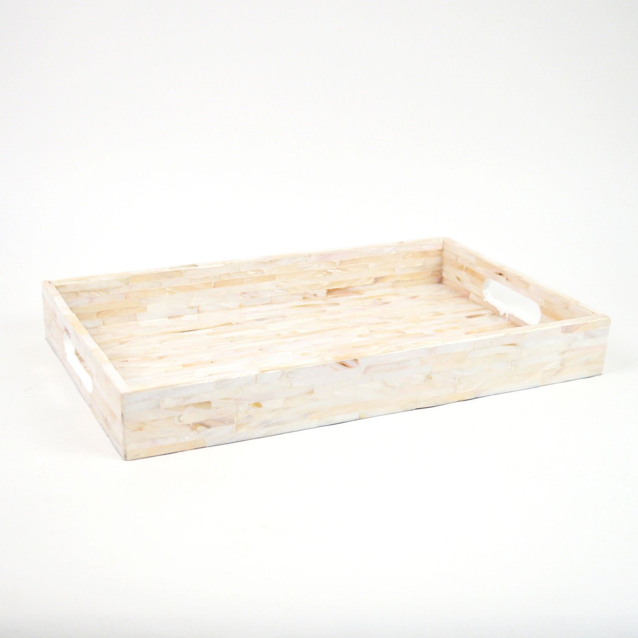 8 Oak Lane White Mother of Pearl Rectangle Tray - Thumbnail 5