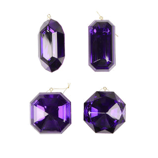 4-5" Purple Jewel Glitter Ornament