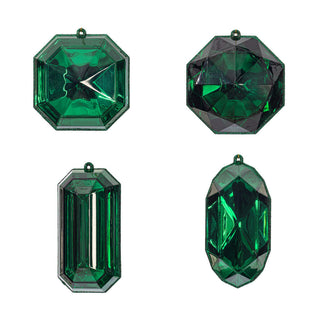 4-5" Dark Green Jewel Glitter Ornament