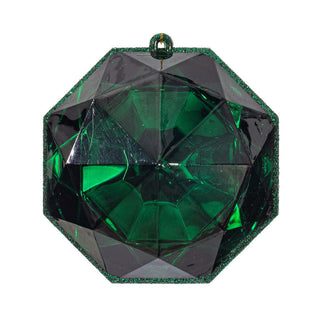 4-5" Dark Green Jewel Glitter Ornament