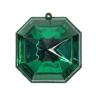 4-5" Dark Green Jewel Glitter Ornament