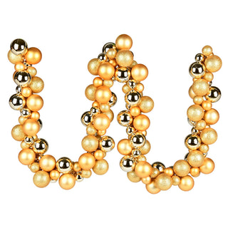 6' Gold Assorted Ornament Ball Christmas Garland