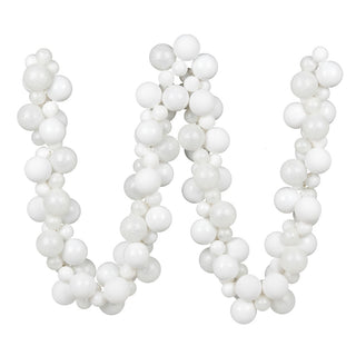 6' White Assorted Ornament Ball Christmas Garland