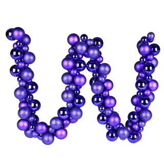 6' Purple Assorted Ornament Ball Garland