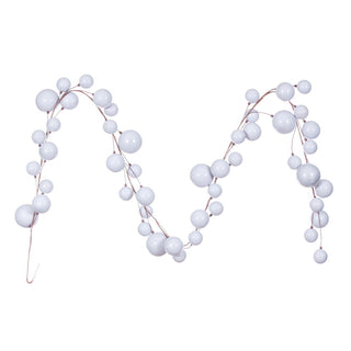 10' Silver Pearl Branch Ball Wire Garland
