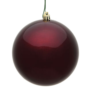 4.75" Burgundy Candy Ball Ornament