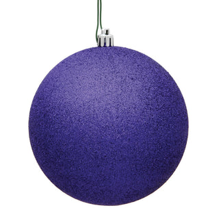 6" Purple Glitter Ball Ornament, 4 per Bag