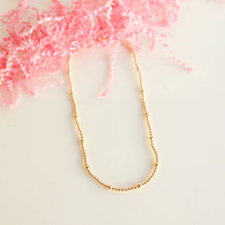 Olive Gold Beaded Stretch Necklace