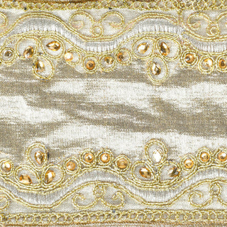 4" x 5 Yards Champagne Two-Sided Wired Edge Ribbon