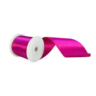 4"x10yd Fuchsia Satin Christmas Ribbon