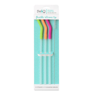 Neon Lime/Orange/Berry Reusable Straw Set