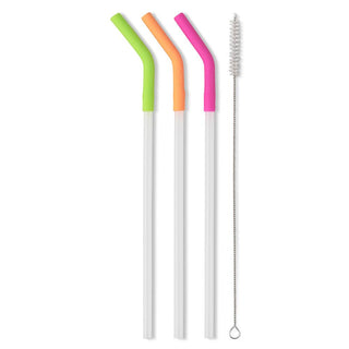 Neon Lime/Orange/Berry Reusable Straw Set