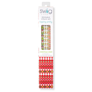Christmas Crew Reusable Straw Set