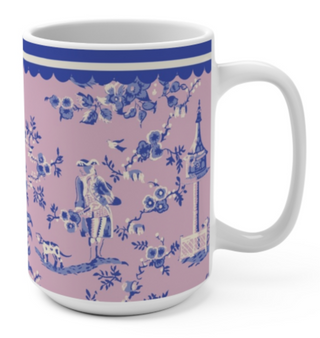 Fine Ceramic Mug -Modern Toile