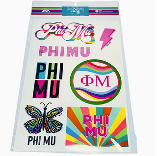 Phi Mu Vinyl Decal Sheets