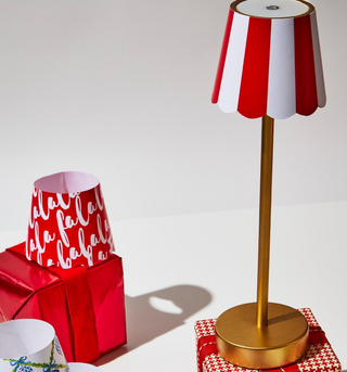 LED Cordless Table Lamp with Scalloped Edge Shade in Gift Box