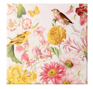 PAINTED BIRD & BUTTERFLY CANVAS 23.5"