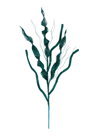34" Teal Multi Spiral Glitter Spray